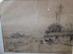 RENZO GORI, Casa da fazenda, desenho a lápis, 11 x 15cm, assinado e datado 1943.