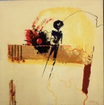 ÊNIO CINTRA, Sol Negro, ast, 100x100cm, assinado e datado 1998. Pintor e desenhista radicado em SP onde expõe com regularidade. (Julio Louzada vols. 5, 6 e 11) .