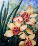 NÁDIA BRAGA, Flores, óleo sobre tela, 60x40cm, assinado, sem moldura.