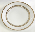 Brennand - 6 pratos para pão de porcelana com frisos dourados - 17 cm de diâmetro