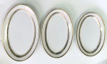 Brennand - 3  travessas de porcelana com frisos dourados - 28, 32 e 36 cm