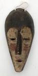 Arte Africana - Pequena máscara executada em madeira esculpida (tribo não identificada) aprox. 19 x 9 cm 