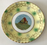 Steatita - Prato de coleção de porcelana nacional parte interna com desenho de Vinicola Vinho Castelo, aprox. 24 cm de diâmetro
