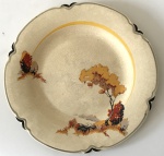Woods Ivory ware - Prato raso de coleção de porcelana inglesa na tonalidade bege com desenho de paisagem, aprox. 23 cm de diâmetro 