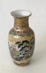 Satsuma - Pequeno vaso de porcelana oriental com rico trabalho de desenho de paisagem com pássaros, aprox. 16 x 8 cm de diâmetro 