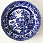 Prato decorativo de porcelana inglesa Azul pombinho para coleção, aprox. 23,5 cm de diâmetro