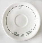Trópico - Prato decorativo de cerâmica vitrificada francesa na tonalidade branca `BB` aprox. 20,5 cm de diâmetro 