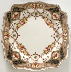 Royal Stafford Shire - Prato decorativo de porcelana inglesa para coleçãpo no formato quadrado, rico trabalho decorativo, aprox. 24,5 x 24,5 cm 