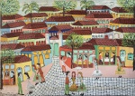 Luiz Carlos Nascimento - Cena urbana com figuras (Obs. Apresenta desgaste na pintura) ACIE, medida da obra, aprox. 74 x 103 cm