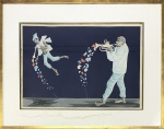 Clovis Graciano - Flautistas - Serigrafia, P.A. 4/10 - 40 x 62 cm - 1971