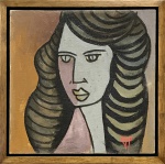 Jesus Fuertes - Rosto feminino - Óleo sobre tela colado em cartão - 30 x 30 cm -1983