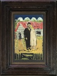 José Antonio da Silva - óleo sobre cartão - Casal - 21 x 14 cm