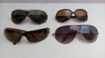 Lote Composto de 4 Óculos de Sol (Adulto), diferentes modelos e marcas, com marcas de uso e do tempo, no estado
