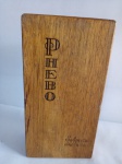 Antiga Caixa Sabonete PHEBO, em madeira, vazia; aprox. 18 x 5cm