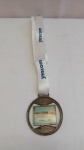 Medalha Maratona São Paulo 2007, Corrida 5km e 10K, aprox. 7 x 6cm, acompanha fita, com marcas do tempo