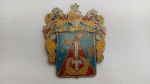 Brasão Badge Medieval Militar Antigo, com desgastes; aprox. 6 x 5cm