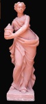 Grande dimensão : escultura antiga  confeccionada  na técnica  óleo de baleia e argamassa  representando figura feminina. (desgastes) med:1,20 alt x 43 de larg. *Vide também item similar no o lote 133.