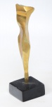 AGOSTINELLI - Escultura em bronze dourado representando "Torso" apoiada sobre base, peça assinada. Med.: 16 cm.