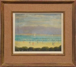 BUSTAMANTE SÁ - "Praia", O.S.E., assinado no canto inferior esquerdo. Med.: 26 x 32 cm.