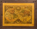 COLECIONISMO - Antigo mapa mundi português do Séc. XVIII. Med.: 60 x 80 cm.