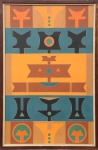RUBEM VALENTIM - "Composição VI", têmpera e acrílica sobre tela, assinado, datado em 1968 e localizado no verso. med.: 93 x 60 cm.
