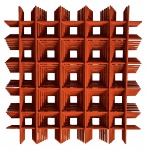 Joaquim TENREIRO (1906-1992) - escultura treliça de madeira pintado de vermelho, medindo:1,00 x 1,00