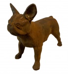 Bulldog Frances, escultura de cachorro e ferro fundido, medindo: 34x42