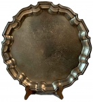 Linda bandeja em metal espessurado a prata, medindo:37 cm