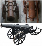 Espetacular canhão todo feito em ferro fundido medindo: Alt.50cm Comp.1.50 Larg.36cm