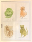 Andy WARHOL (1928-1987)(atribuído) - 4 maravilhosos desenhos, tema: Gatos, aquarela s/ papel, medindo; cada 29 cm x 21 cm e total 73 cm x 56 cm (todas as obras estrangeiras são considerados atribuídas automaticamente)