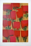 Olimpia Couto, Flores vermelhas-homenagem a Scliar, gravura tiragem 73/120, medidas 45x29cm, assinada cid, sem moldura.