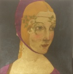 Judite Pimentel, Dama do arminho (estudo da obra de Leonardo Da Vinci), óleo sobre tela, medidas 40x40cm, assinda cid, sem moldura.
