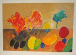 Aldemir Martins, Flores e frutas, gravura tiragem 25/150, medidas 38x55cm, datada 2003, assinada pelo artista cid, sem moldura.