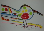 Aldemir Martins, Pássaro, gravura tiragem PA, medidas 36x50cm, datada 2003, assinada pelo artista cid, sem moldura. 