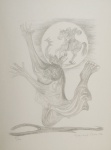 Clovis Graciano, Lua Cheia, litogravura, tiragem 31/100, medidas 44x33cm, datada 1976, localizada Paris, assinada cid, com moldura.