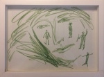 Siron Franco, Figuras, desenho a lápis de cor, medidas 21x29cm, sem assinatura, acompanha certificado da Galeria Tableau, com moldura.