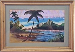 Quadro com paisagem do Rio em asa de Borboleta, anos 40 / 50. Med. 33 x 23 cm.