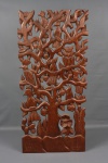 Paulo Coelho - Arte Popular - Placa escultórica pássaros entalhados em madeira. Mede 42cm x 90cm de altura.
