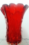 Linda jarra vermelha em murano - Diâmetro: 34 cm / Altura: 40 cm