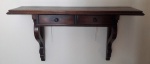 Console de parede em madeira nobre com duas gavetas - Medidas: 118x29 cm
