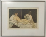 Quadro em gravura, emoldurada em metal, representada pela tela de Edouard Manet (1832-1883), Manet cutucou na ferida das pessoas hipócritas, já que retratou uma mulher nua sem idealizá-la como deusa - Medidas: 36x29 cm