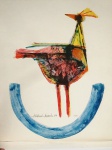 ALDEMIR MARTINS, Pássaro, serigrafia, 50x37cm, assinada e datada 1990, tiragem 63/110, , sem moldura.