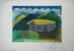 JOSÉ ANTONIO DA SILVA, fazenda, gravura aquarelada, 38x53,5cm, assinada e datada de 1979, tiragem 9/75, sem moldura.