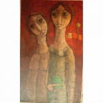 INOS CORRADIN, Mãe e filha, o.s.t., 100 x 61cm, assinado.