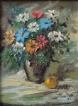 ONIL DE MELLO (1949),  Vaso com margaridas, o.s.t., 40 x 30cm, assinado e datado 1980.