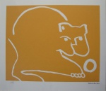 ALDEMIR MARTINS, Gato Branco, serigrafia, Tiragem 87/90, sem moldura, 44 x 50cm, Edição Póstuma.