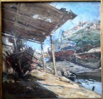 OSWALDO TEIXEIRA,  Barcos, o.s.m., 49 x 50cm, assinado.