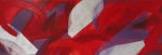 FELIPE SENATORE, Abstrato em vermelho, ost, 70x200cm, assinado.
