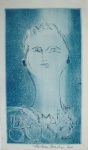 ALDEMIR MARTINS, Figura feminina, serigrafia, 33x20cm, assinada e datada 2000,  sem moldura.