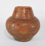 ARTE INDÍGENA - Antigo vaso em cerâmica Marajoara Med. 11 x 11 cm